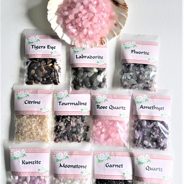 One Bag of Gemstone Chips Undrilled. You Choose the Gemstones. Free UK Postage