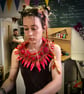 Red flamed collar - statement piece  - Image 10