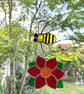 Stained Glass Bee and Flower Suncatcher - Handmade Window Decoration  - Image 3