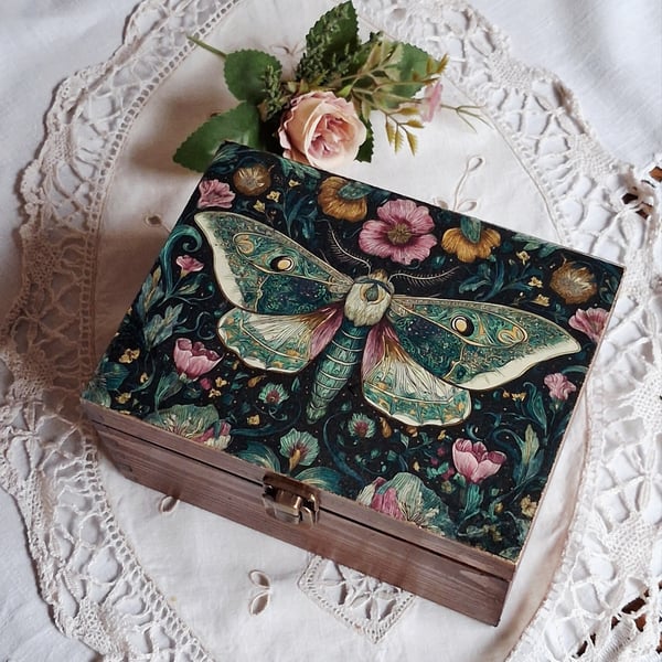 Deep Pine Wooden Keepsake Box 