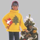 VINTAGE KNITTING PATTERN PDF Cosy Christmas Sweater for Doll