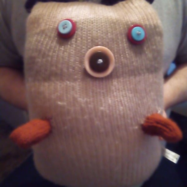 Brown with Blue and Red Eyes Giant Reindeer Knitted By KM