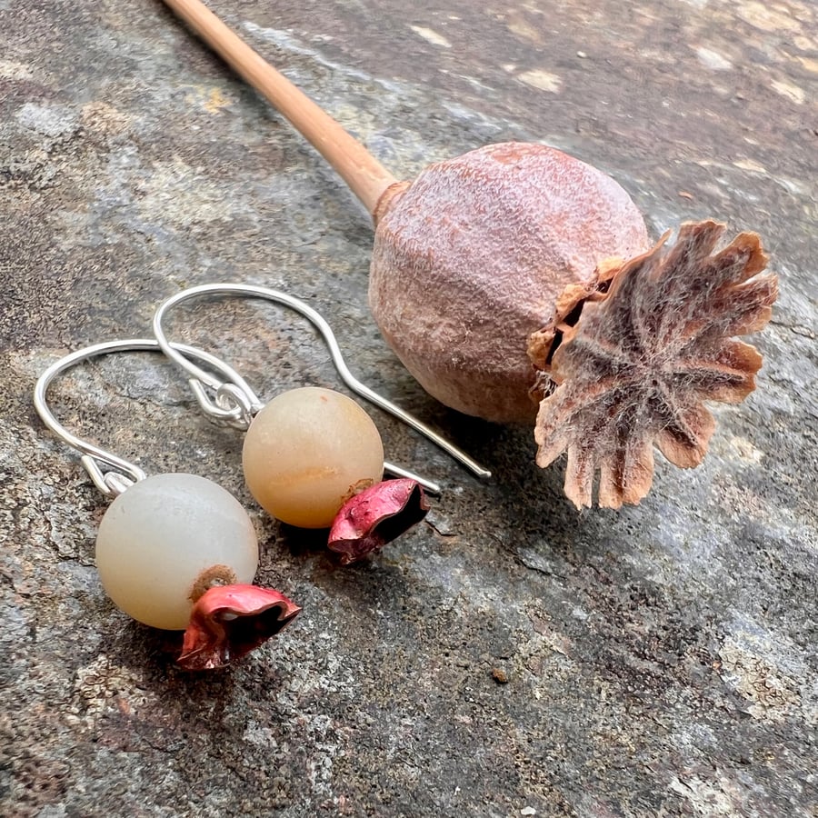 Poppy Head Bead Earrings