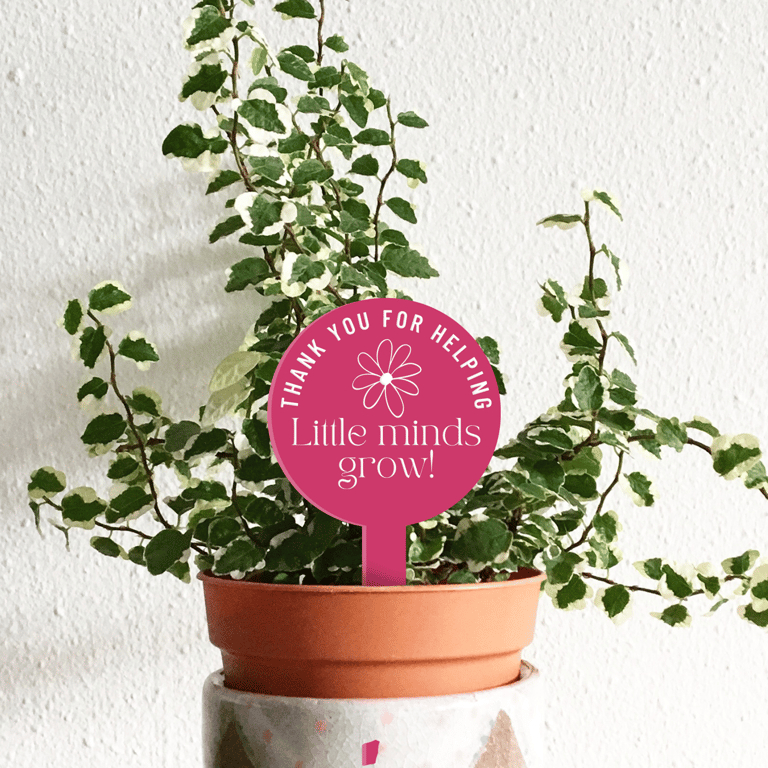 Little Minds - Simple Flower Personalised Plant Tag: Teacher Thank You Gift