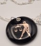 Libra Fused Glass Pendant with Real Platinum Lustre Symbol