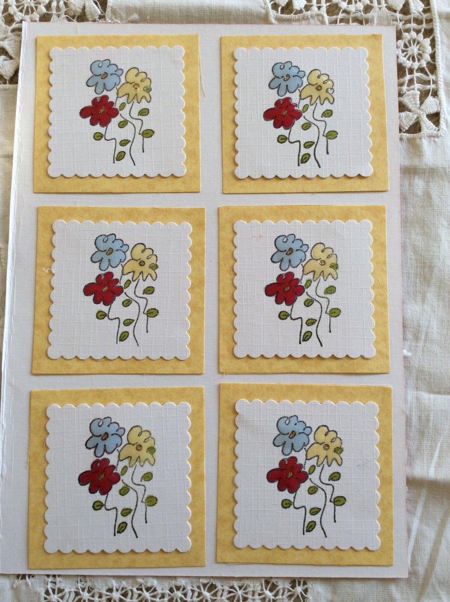 Handmade card toppers floral