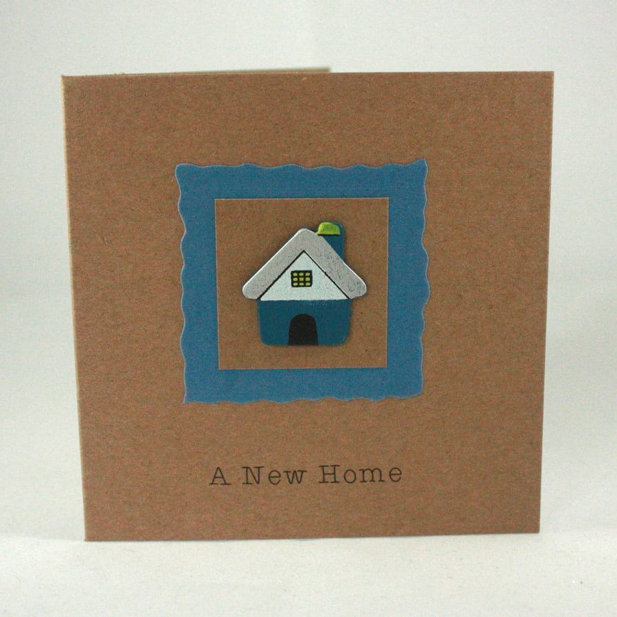 Handmade new home card - little blue house