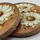 Set of 2 daisy coasters 