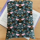 Bee Print Fabric Quilted Book Sleeve - Hardback Size