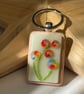 Floral twist glass Keyring 