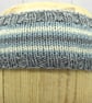 Hand Knitted Toddler Headband Grey Blue and Cream Cashmere Merino 12–36 Months - Image 2