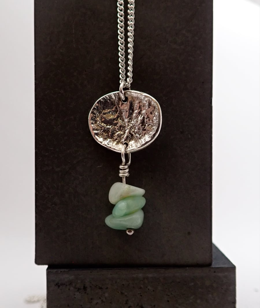 Silver and amazonite necklace