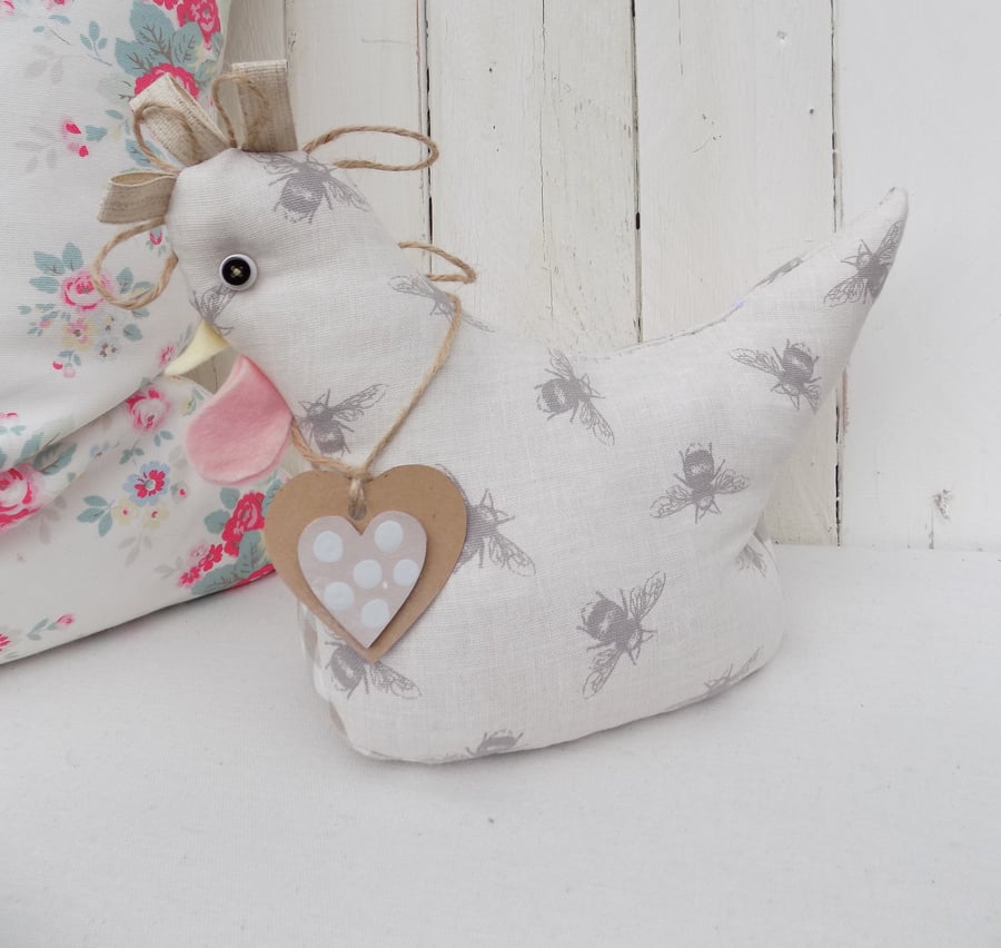 Bumble Bee Fabric Chicken Hen DOORSTOP Unique Handmade Gifts