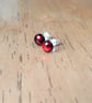Red Abalone Studs, Small Paua Shell Earrings, Sterling Silver Jewellery - Image 9