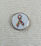 Puzzle Ribbon Pin - Autism Awareness Support Badge - Large Resin Finished Pin Ba