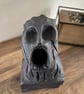 Large black stoneware ceramic art sculpture