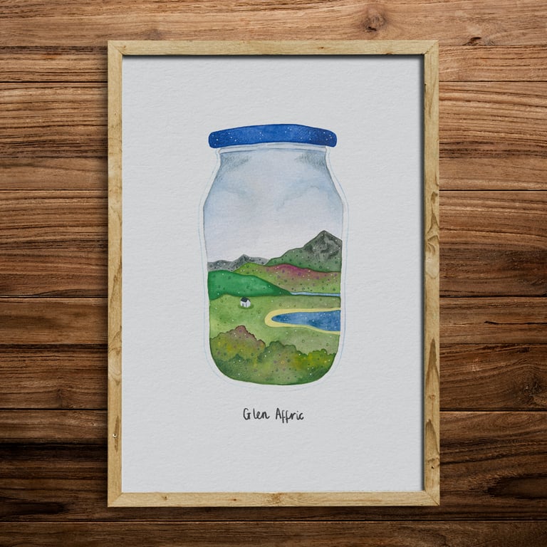 Remote Bothie, Glen Affric, Highland Landscapes, A4 art print
