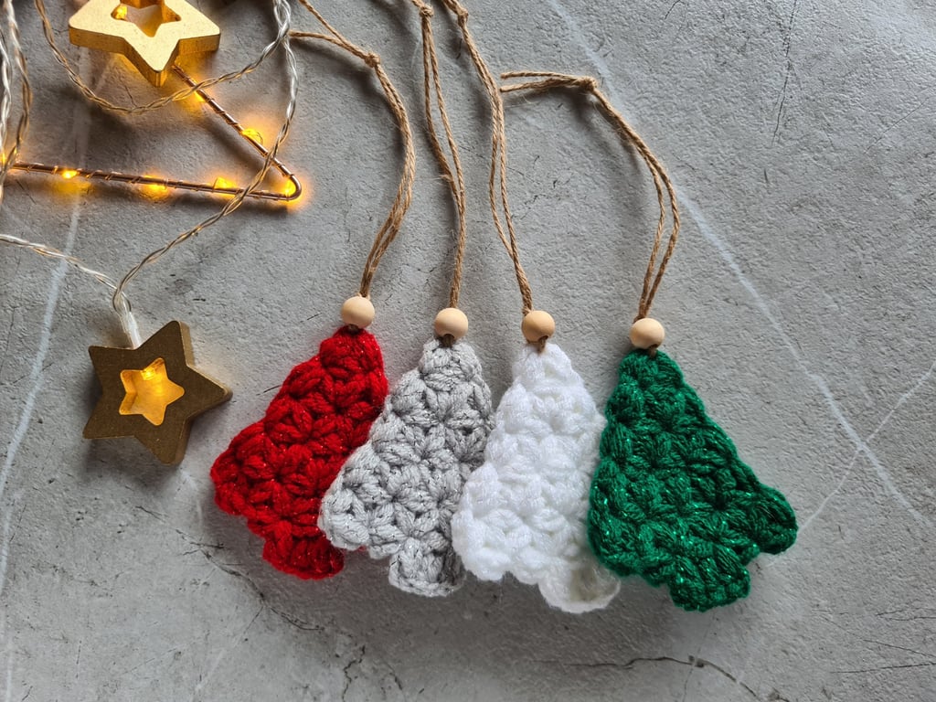 Handmade crocheted Christmas tree