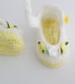 Baby girl flower shoes, hand knitted premature, newborn  - Image 2