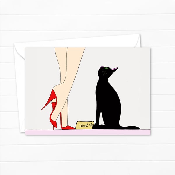Black Cat Greetings Card: Ideal Birthday Card for a Cat Lover (104)