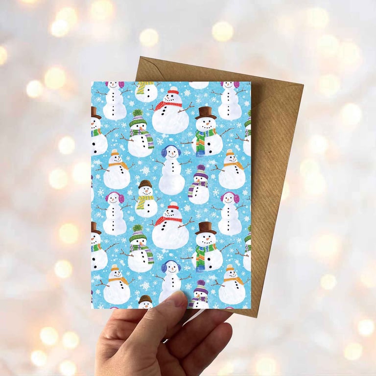 Cheerful Snowmen Christmas Card