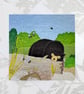 Birthday card - sun bear with bees blank - Image 1