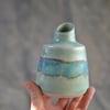 Medium Skyline ceramic bottle bud vase - glazed in turquoise, greens and blues