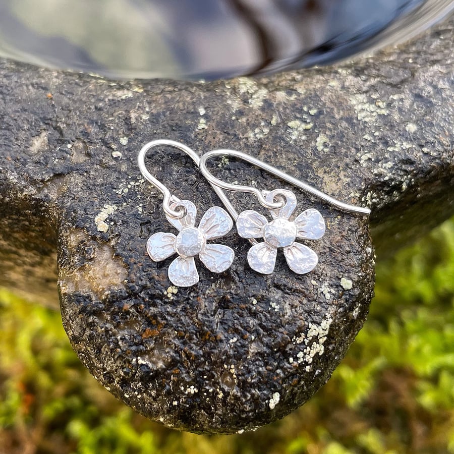 Sterling silver flower earrings