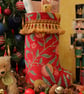 William Morris Christmas Stocking Fruit Velvet Red