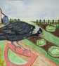 Jimmy Jackdaw's Travels- Nostalgic Wildlife Bird Art Print.