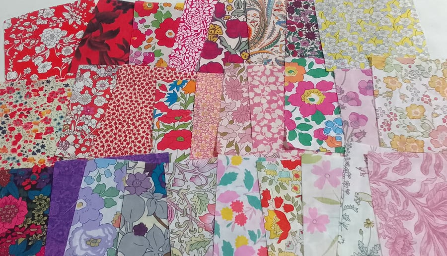 60 Liberty Tana Lawn Fabric 3" Squares Patchwork Charm : MULTICOLOURED