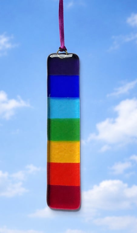 Fused Glass Hanging Rainbow Decoration