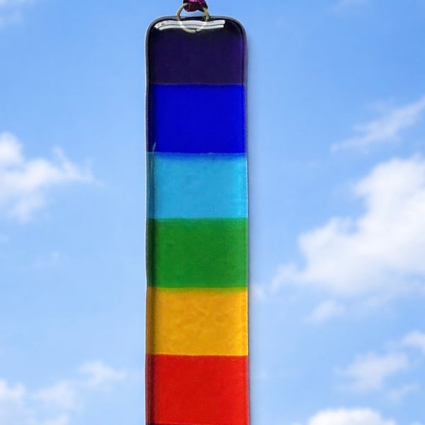Fused Glass Hanging Rainbow Decoration