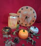 Handmade epoxy resin clock with hanger. Battery operated.