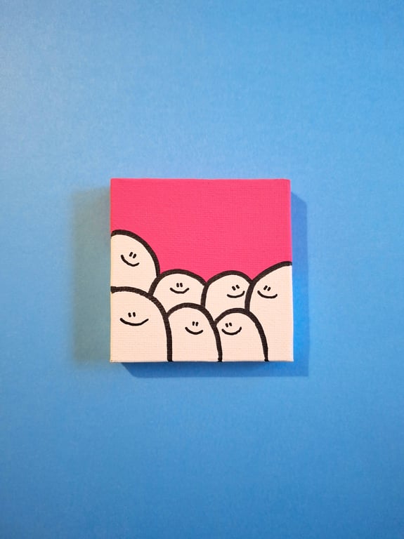 Cheps! Original acrylic painting on a mini canvas