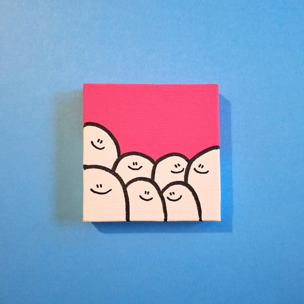 Cheps! Original acrylic painting on a mini canvas