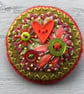 Hand Embroidered Heart Brooch - Image 2