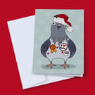 Funny Pigeon Christmas Card, Coo Coo for Santa, Nice List Pigeon