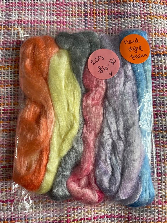 Hand Dyed Tussah Silk - 20g