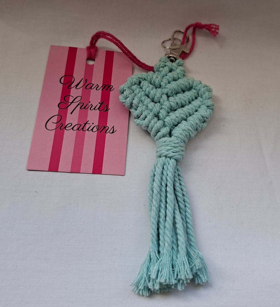 Macrame Heart shaped Keyring