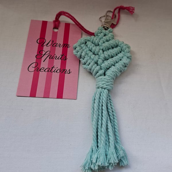 Macrame Heart shaped Keyring