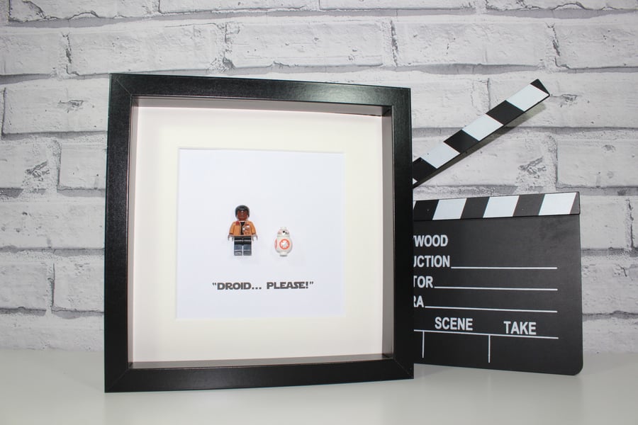 FINN AND BB8 - STAR WARS - THE FORCE AWAKENS - FRAMED MINIFIGURES