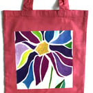 Joyous Tote bag Fabulous fuchsia pink cotton tote printed with 'Blooming' design
