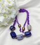 Purple Agate & Bronze Bracelet
