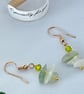 Bowenite & Olive Crystal Message in a bottle Earrings - Image 4