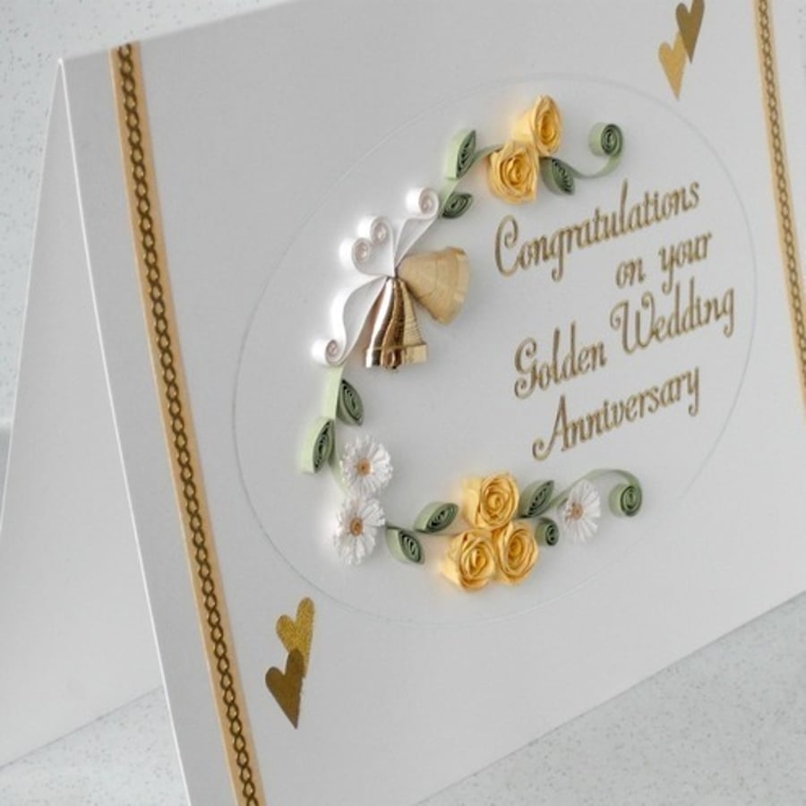 Handmade golden wedding anniversary card