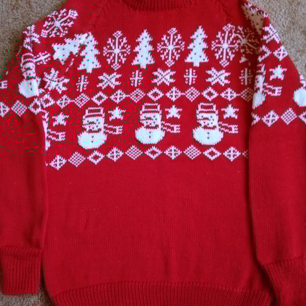Christmas jumper for child made to order in machine wash wool or cotton