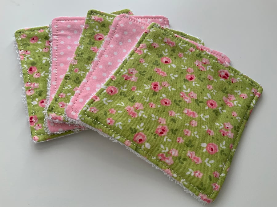 Reusable Bamboo Towelling Cotton Face Wipes, Eco friendly, Washable, Make up pad