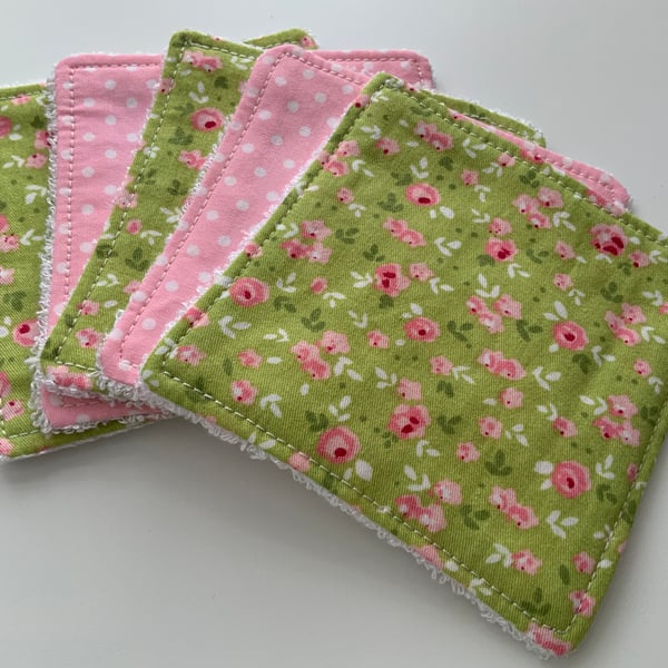 Reusable Bamboo Towelling Cotton Face Wipes, Eco friendly, Washable, Make up pad