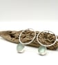 Medium Aqua Sea Glass Bubble Studs 